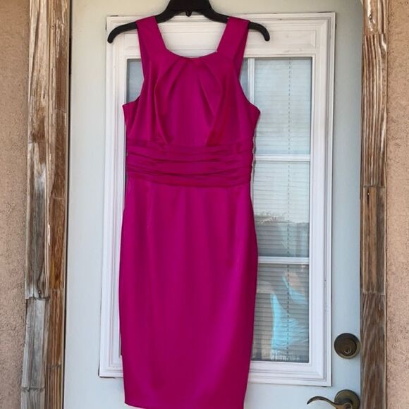🔥 Take 50% OFF- Melonie Pink Satin Cocktail Women's Dress, Size-8 - Picture 1 of 10
